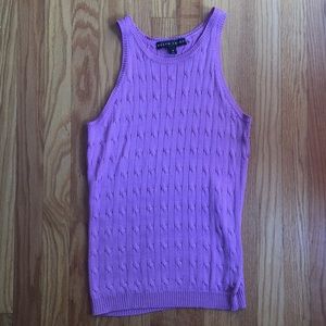 Ralph Lauren Black Label High Neck Silk Knit Tank